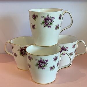 Royal Albert Sweet Violets Vintage China Mugs
